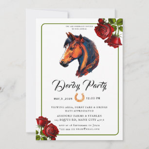 Course moderne Horse Derby Party Invitation équest