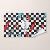 Course Motif moderne noir et blanc avec voitures (Serviette à main)