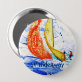 Course Nom du bateau à voile Badge Grand (Devant & derrière)