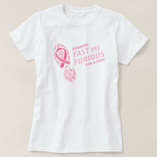 Course pour le T-shirt de course de cancer du sein (Design devant)