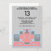 Course voiture Anniversaire Fête Invitation (Devant / Derrière)