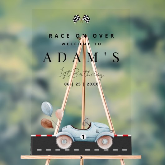 Course voiture Anniversaire Invitation, Fast un An (Neutre)