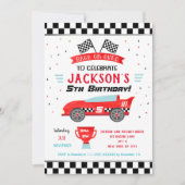 Course voiture Racer Anniversaire Fête Invitations (Devant)