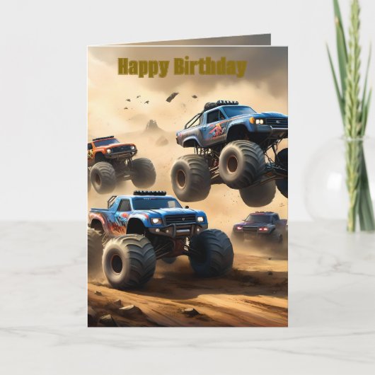 Courses de Monster Trucks dans le désert, carte d' (Devant)