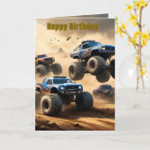 Courses de Monster Trucks dans le désert, carte d' (Fleur jaune)