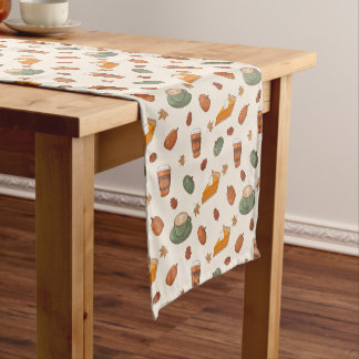 Court Chemin de table automnal à motif de citrouille épi