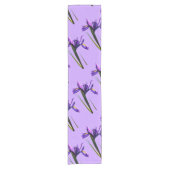 Court Chemin de table aux iris violets en fleurs de prin (Devant)