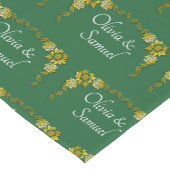 Court Chemin de table avec noms vert émeraude et or (Coin)