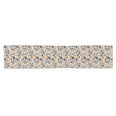Court Chemin de table botanique Navy & Ochre (Horizontal)