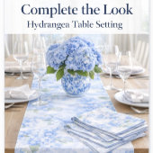 Court Chemin de table Hydrangea Bleu | Réceptions Côtièr