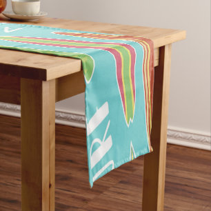 Court Chemin de table planche de surf bleue