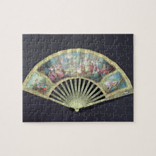 Court Fan, French, 18e eeuw (ivoor en w/c over Legpuzzel