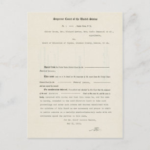 Court Hoesje Brown/Raad van Onderwijs van Topeka Briefkaart