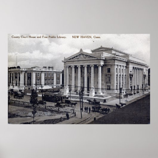 Court House, Library, New Haven CT 1912  Poster (Voorkant)