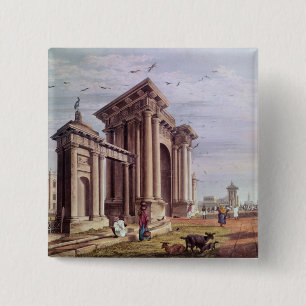 Court House Street, Calcutta Vierkante Button 5,1 Cm