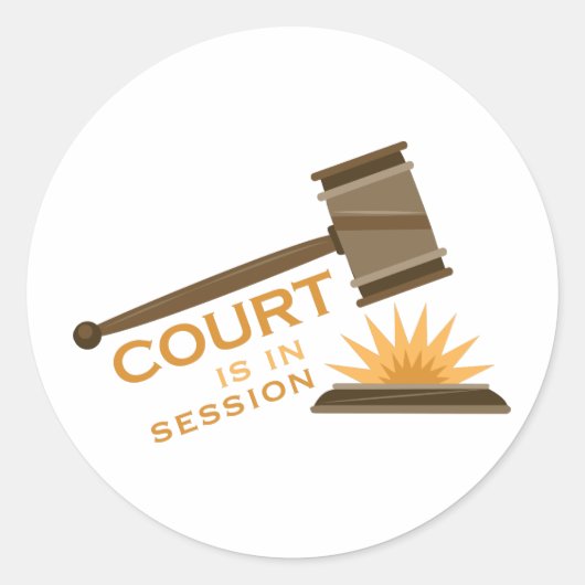 Court In Session Ronde Sticker (Voorkant)
