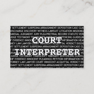 Court Interpreter Words Visitekaartje