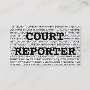Court Reporter Words Visitekaartje