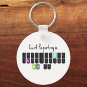 Court Reporting is Cool Steno Keyboard-Mokken Sleutelhanger (Voorkant)