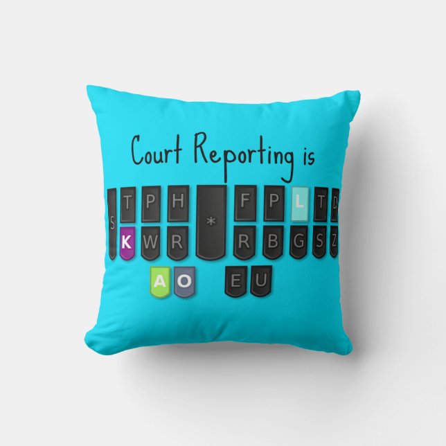 Court Reporting is Cool Steno Keyboard Pillow Kussen (Voorkant)