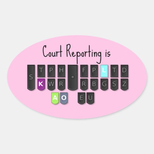Court Reporting is Cool Steno Toetsenbord Stickers (Voorkant)