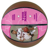 Court Side Custom Basketball roze Basketbal (Voorkant)
