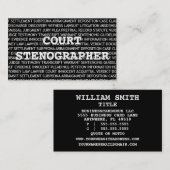 Court Stenograaf Woorden Visitekaartje (Voorkant / Achterkant)