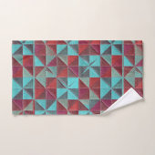 courtepoint rouge, sarcelle, violet et gris (Serviette à main)
