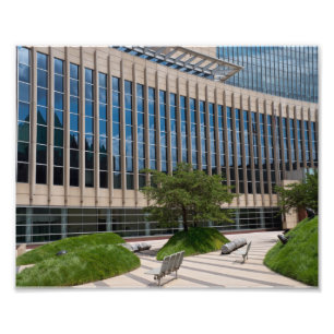 Courthouse Facade en Plaza in Minneapolis Foto Afdruk