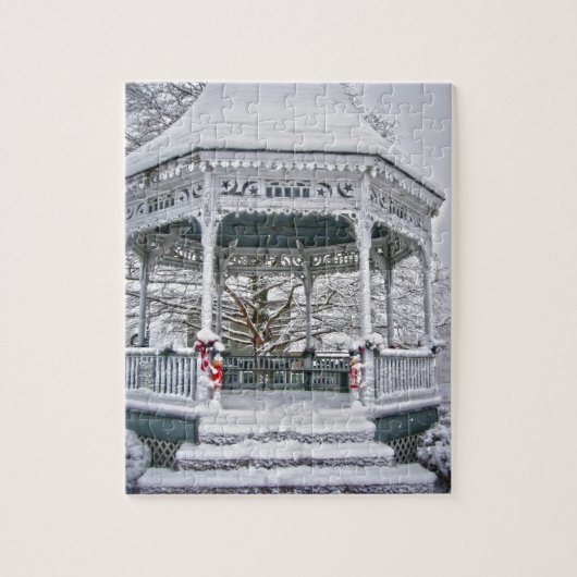 Courthouse Gazebo in Snow Legpuzzel (Verticaal)