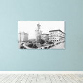 Courthouse Square en Smith Tower in Seattle Canvas Afdruk (Insitu (Houten vloer))