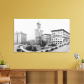 Courthouse Square en Smith Tower in Seattle Canvas Afdruk (Insitu (Woonkamer))