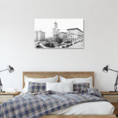 Courthouse Square en Smith Tower in Seattle Canvas Afdruk (Insitu (Slaapkamer))