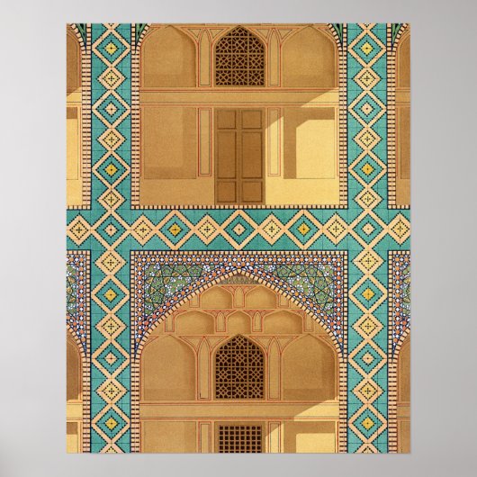 Courtyard Arcades in de Medrese-i-Shah-Hussein Poster (Voorkant)