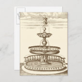 Courtyard-fontein met sierCherub Briefkaart (Voorkant / Achterkant)