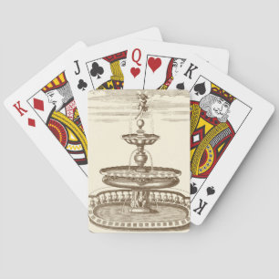 Courtyard-fontein met sierCherub Speelkaarten