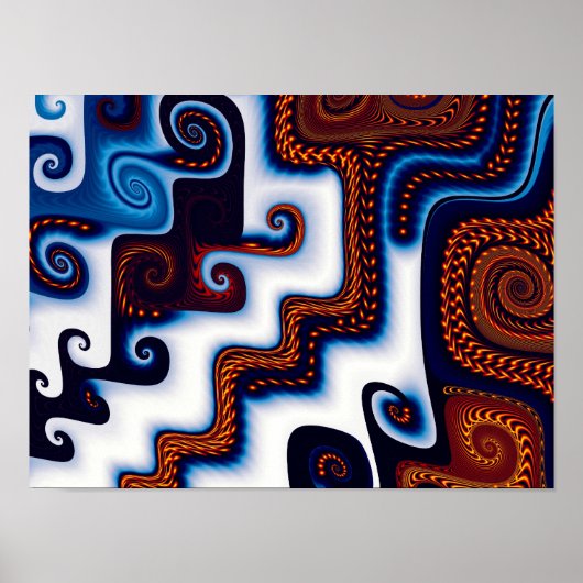 Courtyard in Snow Abstracte Art Poster (Voorkant)