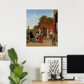 Courtyard - Pieter de Hooch Poster d'art (Bureau à domicile)