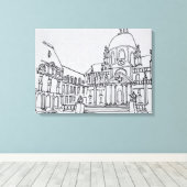 Courtyard van La Sorbonne | Universiteit van Parij Canvas Afdruk (Insitu (Houten vloer))