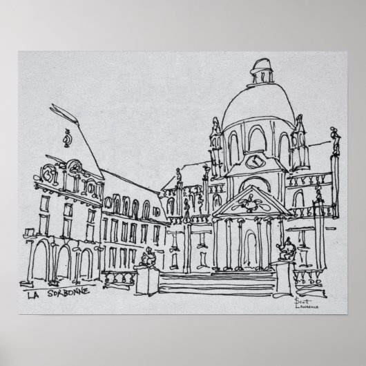 Courtyard van La Sorbonne | Universiteit van Parij Poster (Voorkant)