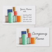 Cousant ou travaillant des cartes de visite (Devant / Derrière)