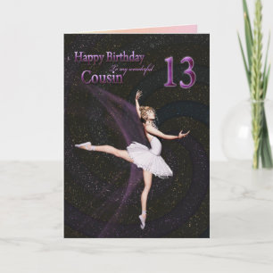 Cousin age 13, une carte d'anniversaire de balleri