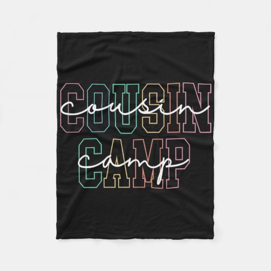 Cousin Camp 2025 Camping Campfire Summer Vacation Fleece Deken (Voorkant)