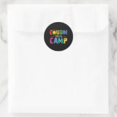 Cousin Camp 2025 Camping Kampvuur Zomervakantie Ronde Sticker (Tas)