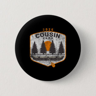 Cousin Camp 2025 Vintage Kano Kunst Zomer Familie  Ronde Button 5,7 Cm