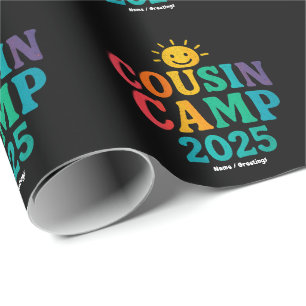 Cousin Camp 2025 Zomervakantie Fun Camping Cadeaupapier