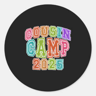 Cousin Camping Crew 2025 Spring Break Zomerreis Ronde Sticker