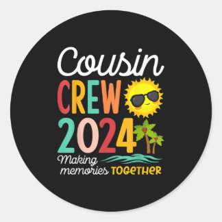 Cousin Crew 2024 Zomer Vakantie Strand Familiereis Ronde Sticker