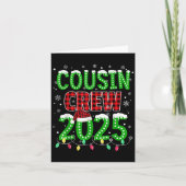 Cousin Crew 2025 Kerstverlichting Santa Pajam Kaart (Voorkant)