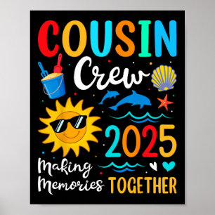 Cousin Crew 2025 Zomervakantie Strand Familiereis Poster